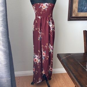 🌷5/$25 Maroon  floral Maxi dress